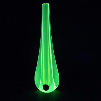 Galliano Ferro Murano Sommerso Amber & Uranium Glass Stem Vase - Label