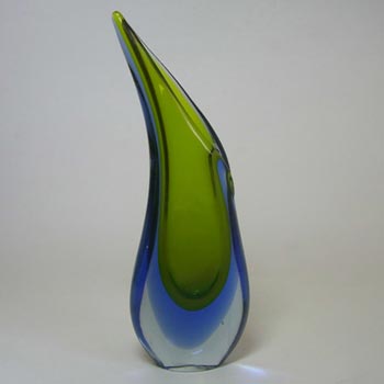 Murano/Sommerso 1950's Organic Green/Blue Glass Vase