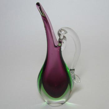 Murano/Venetian Purple & Green Sommerso Glass Vase/Jug