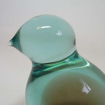 Zelezny Brod Czech Amber + Blue Glass Bird - Labelled