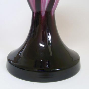 1930's Czech/Bohemian Pink + Black Spatter Glass Vase