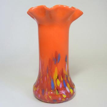 Czech 1930\'s Multicoloured Spatter/Splatter Glass Vase