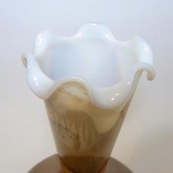 Stelvia Large Italian Sandy/White Glass Vase