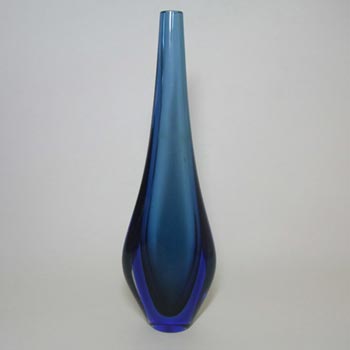 Murano/Sommerso 1950's Turquoise & Blue Glass Stem Vase