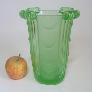 Stölzle #19680 Czech Art Deco 1930's Green Glass Vase