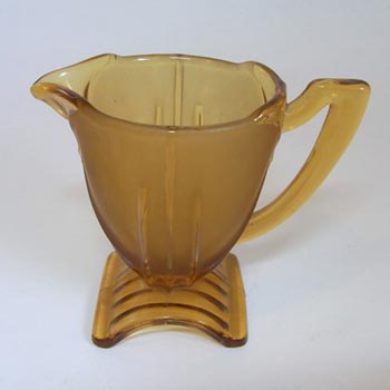 Stölzle Czech Art Deco 1930's Amber Glass Jug/Creamer