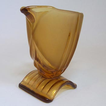 Stölzle Czech Art Deco 1930's Amber Glass Jug/Creamer