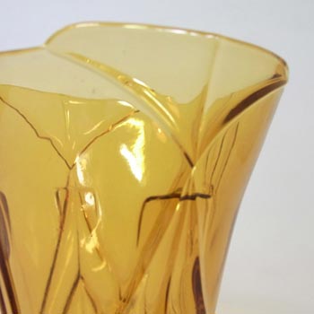 Stölzle Czech Art Deco 1930's Amber Glass Vase