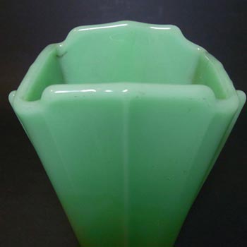 Stölzle #19249 Czech Art Deco 1930's Jade Green Glass Vase