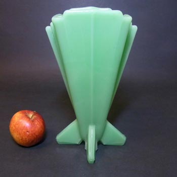 Stölzle #19249 Czech Art Deco 1930's Jade Green Glass Vase