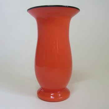 1930's Czech/Bohemian Red & Black Tango Glass Vase