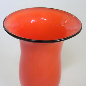 1930's Czech/Bohemian Red & Black Tango Glass Vase