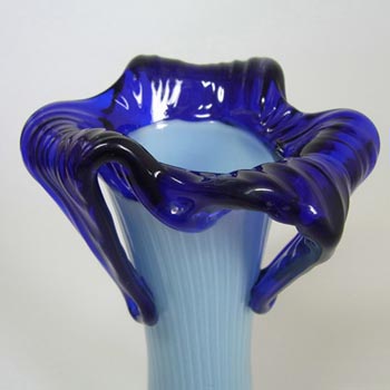 Pair of Kralik Czech/Bohemian Blue Tango Glass Vases