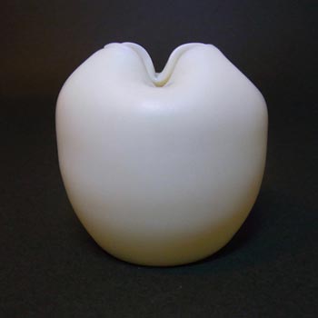 Victorian Uranium Custard Glass Ivory Rose Bowl / Posy Vase