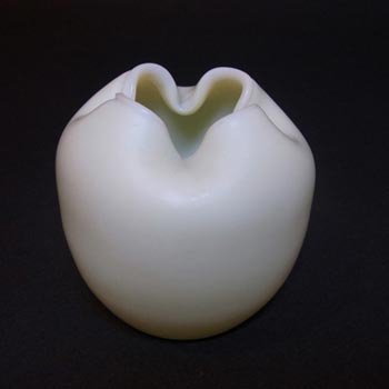 Victorian Uranium Custard Glass Ivory Rose Bowl / Posy Vase
