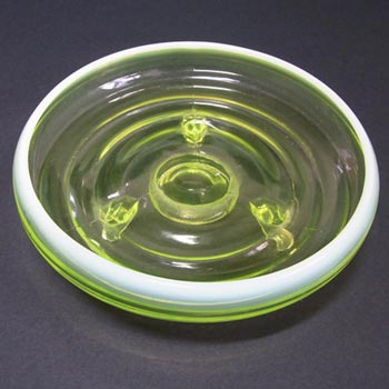 Victorian 1900\'s Vaseline/Pearline Uranium Glass Bowl