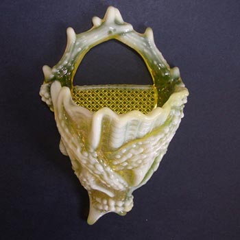 Burtles, Tate & Co Yellow Pearline Glass 'Driftwood and Shell' Wall Vase