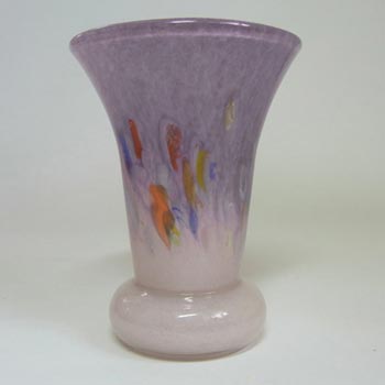 Vasart or Strathearn Purple Mottled Glass Vase V022