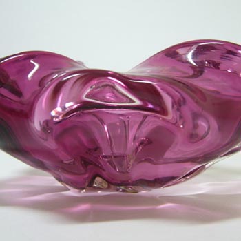 Vetro Artistico Veneziano Murano Purple Glass Bowl - Labelled