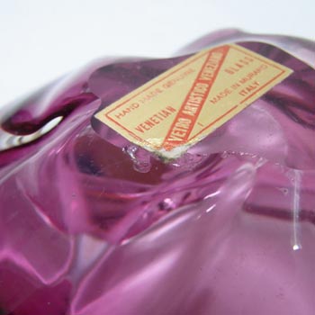 Vetro Artistico Veneziano Murano Purple Glass Bowl - Labelled