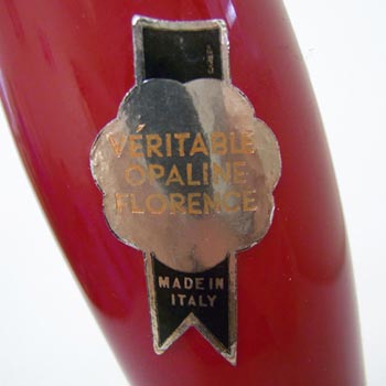 Veritable Opaline Florence Italian Empoli Red Glass Vase