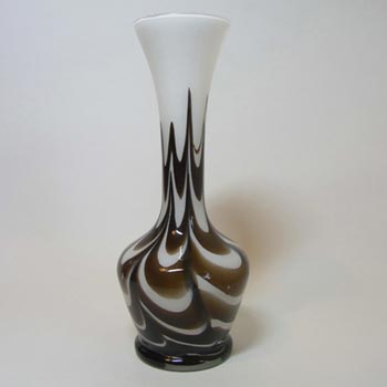 Italian V.B. Opaline Florence Marbled Brown Glass Vase