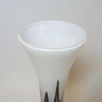V.B. Opaline Florence Italian Marbled Brown Glass Vase