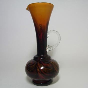 V.B. Opaline Florence Italian Empoli Amber Glass Vase