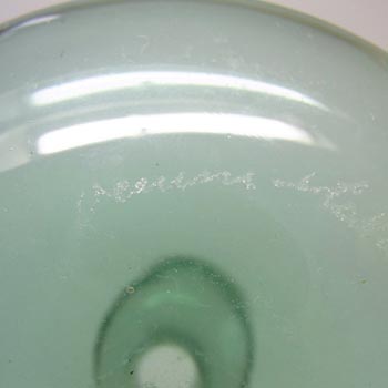 Venini Murano Turquoise Glass Vase - Signed + Labelled