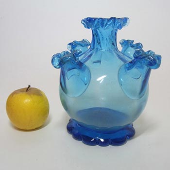 Gordiola Spanish Blue Glass Five Spout Vase