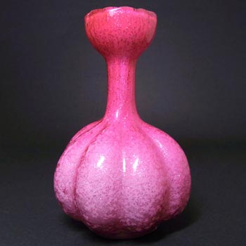 (image for) Victorian Antique Silver Mica Pink Glass Vase c 1890