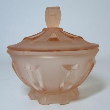 Walther & Sohne 1930's Art Deco Pink Glass 'Greta' Trinket Dish