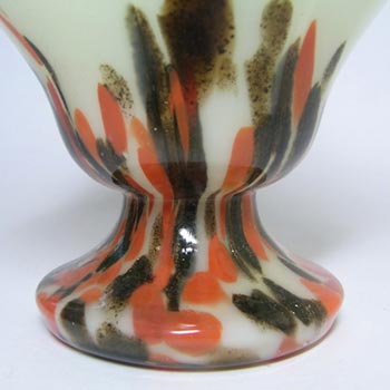 Welz 1930's Czech Uranium Green Aventurine Glass Posy Vase