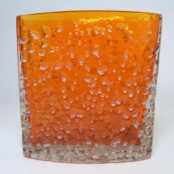 Whitefriars #9685 Baxter Tangerine Glass 4.75\" Nailhead Vase