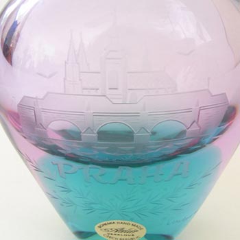 Atelier Veselous Czech Lilac + Turquoise Glass Vase