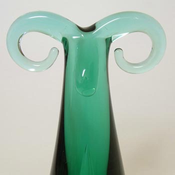 Zelezny Brod Czech Turquoise Glass Ram Sculpture
