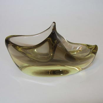 Zelezny Brod Sklo (ZBS) Czech Amber Glass Ashtray by Miloslav Klinger