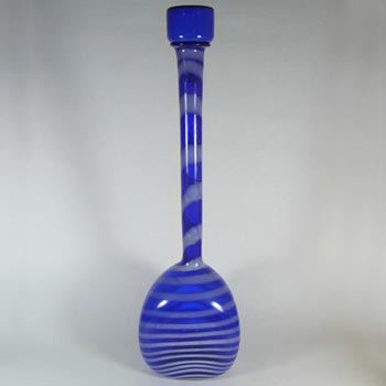Cristalleria Artistica Toscana / Alrose Massive Italian Empoli Blue Glass Decanter/Bottle