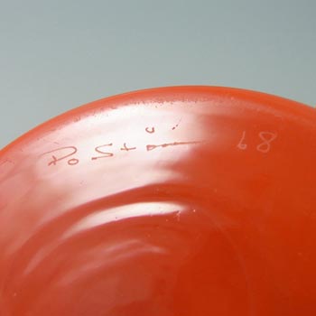 Alsterfors #S5014 Red Cased Glass Vase Signed Per Olof Ström '68