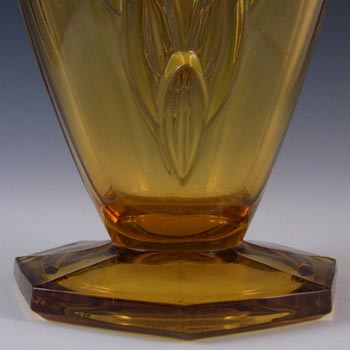 Stölzle #19083 Czech Art Deco 1930's Amber Glass Vase