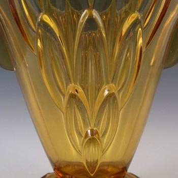 Stölzle #19083 Czech Art Deco 1930's Amber Glass Vase