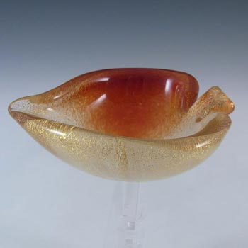 Archimede Seguso Gold Leaf Murano Glass Bowl