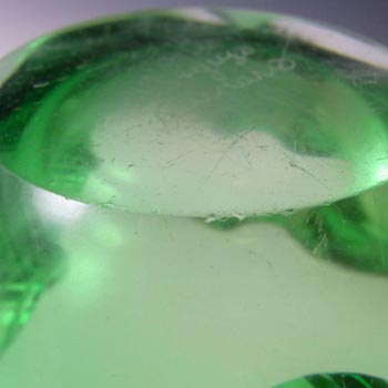 Archimede Seguso Murano Green Glass Bowl - Signed