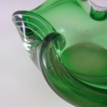 Archimede Seguso Murano Green Glass Bowl - Signed