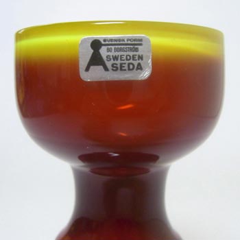 Aseda Swedish Amber Glass Vase by Bo Borgstrom #B15/58