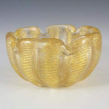 Barovier & Toso Murano Cordonato d\'Oro Gold Leaf Glass Bowl