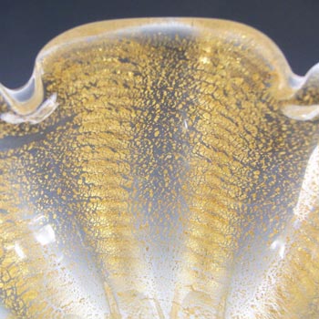 Barovier & Toso Murano Cordonato d'Oro Gold Leaf Glass Bowl