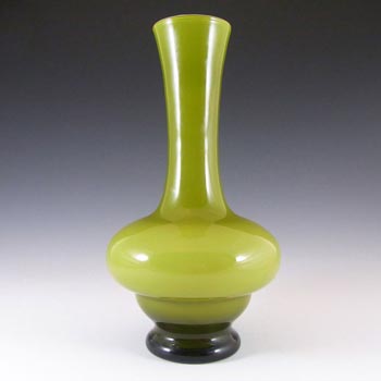 Scandinavian or Italian 1970's Retro Green Glass Vase