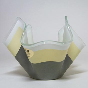 Chance Brown & Cream Glass "Duet/Duo" Handkerchief Vase