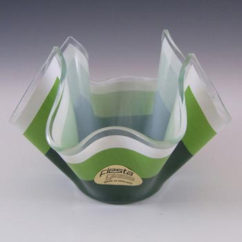Chance Brothers Green Glass "Duet" Handkerchief Vase